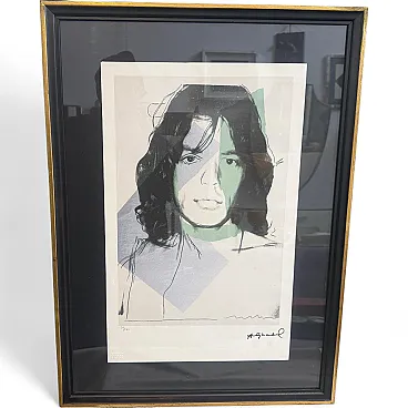 Framed pop art Mick Jagger 56/100 Lithlograph by Andy Warhol, 2000s