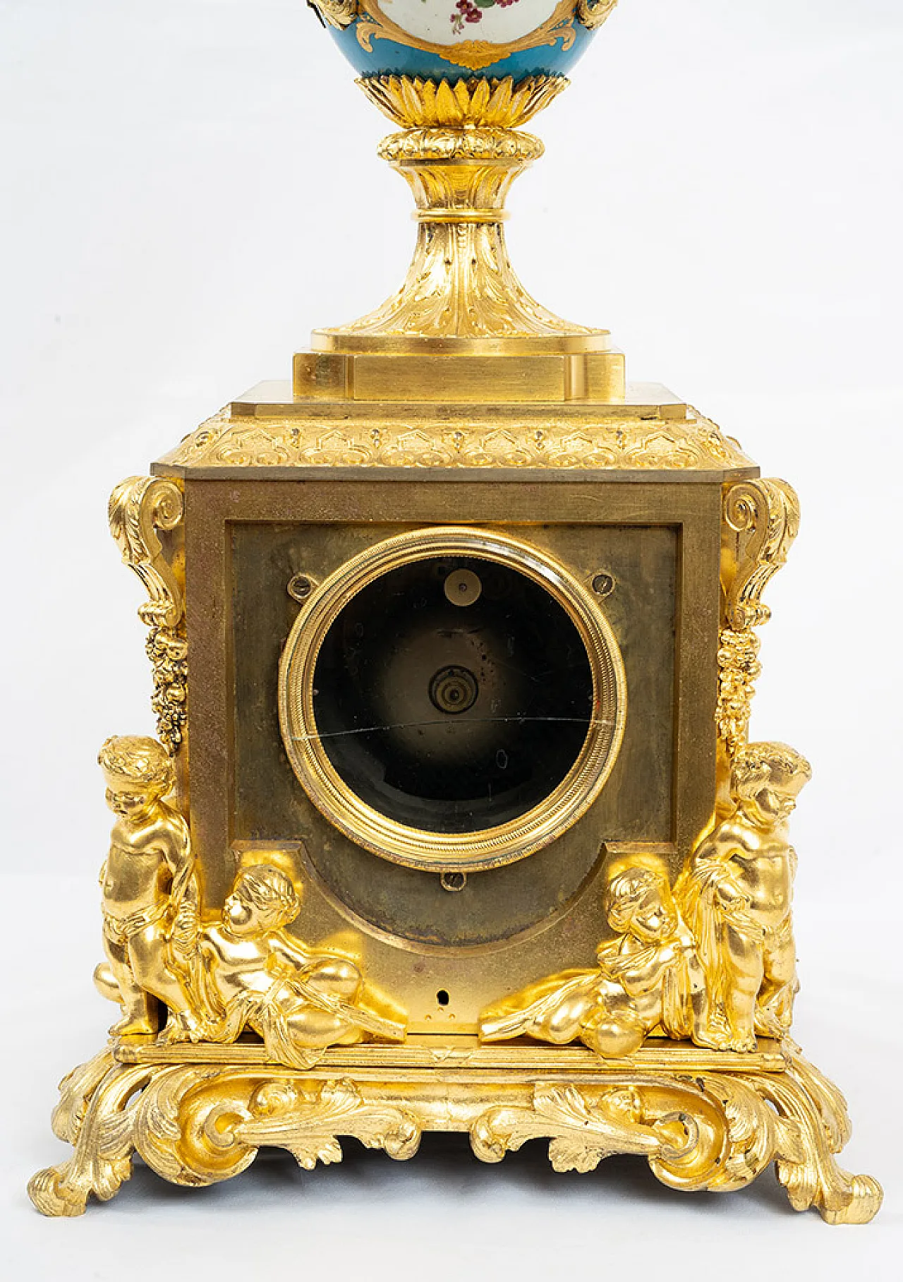 Antique Napoleon III clock in gilt bronze and Sevres porcelain. 9