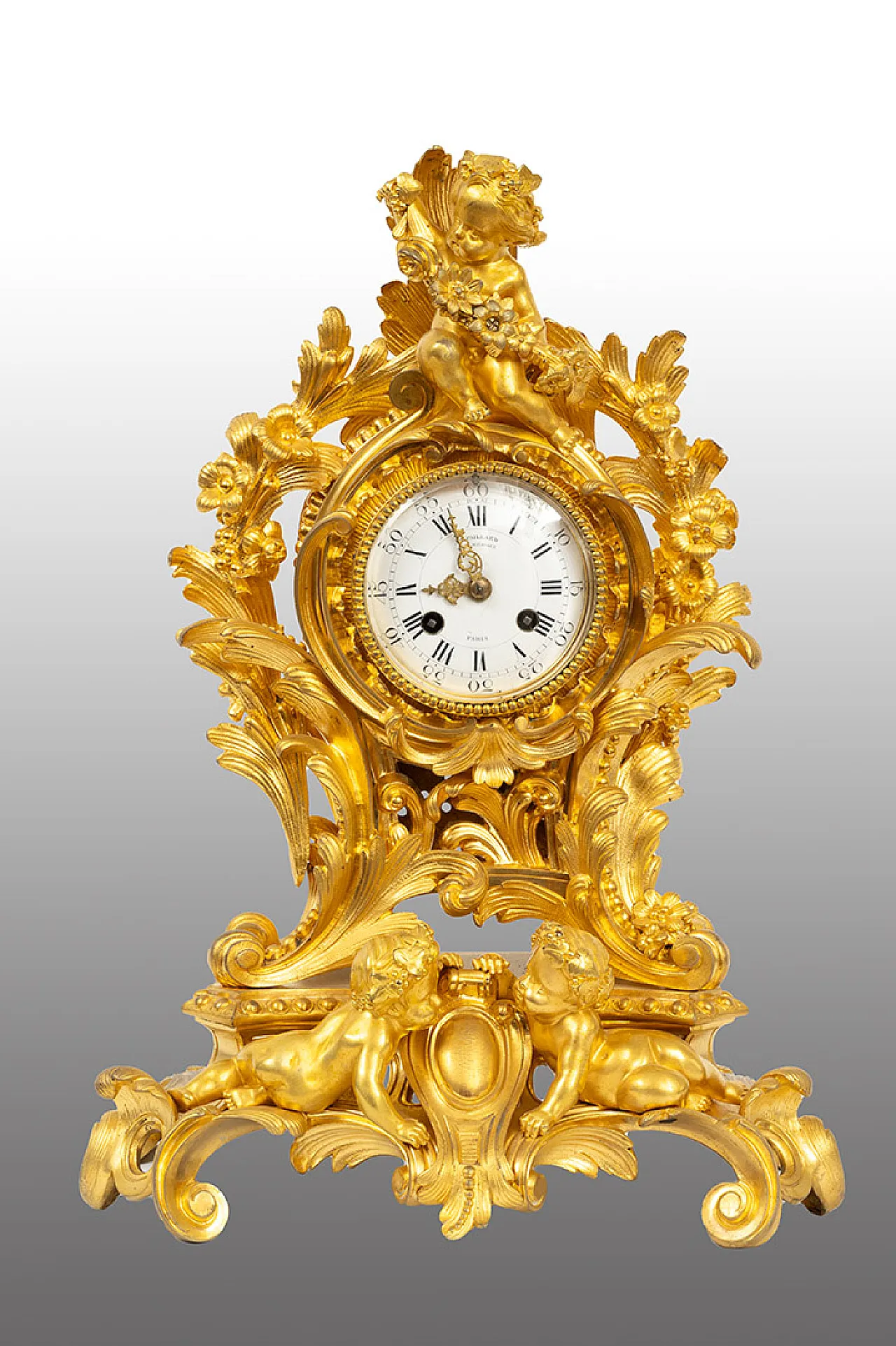 Antique Napoleon III clock in gilt bronze signed "Paillard".Fran 1