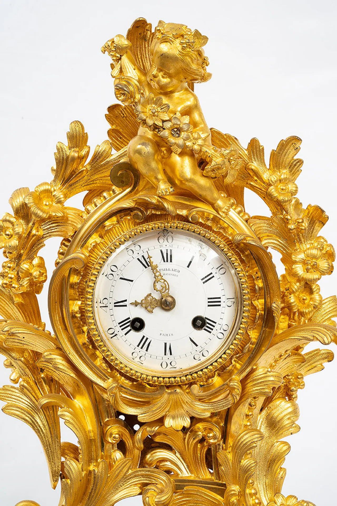 Antique Napoleon III clock in gilt bronze signed "Paillard".Fran 2