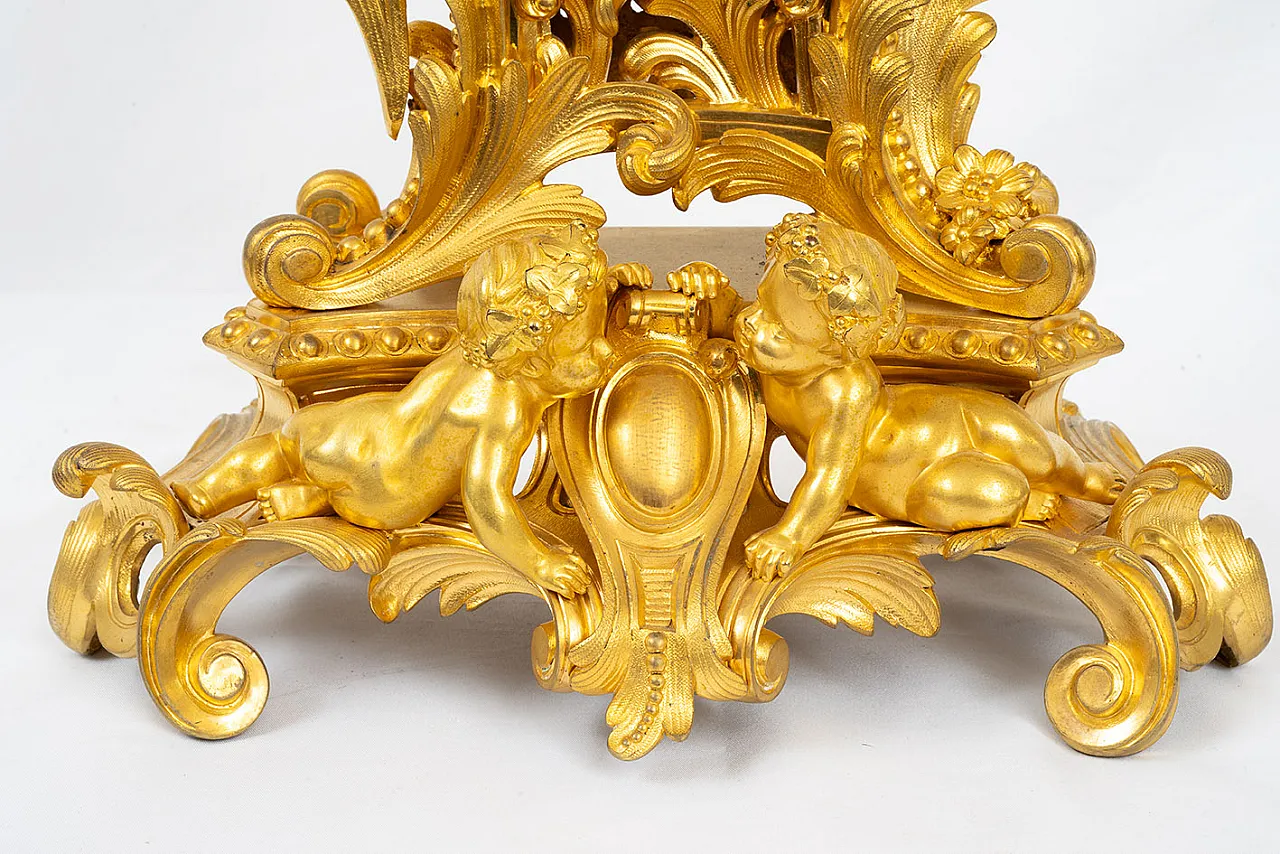 Antique Napoleon III clock in gilt bronze signed "Paillard".Fran 3