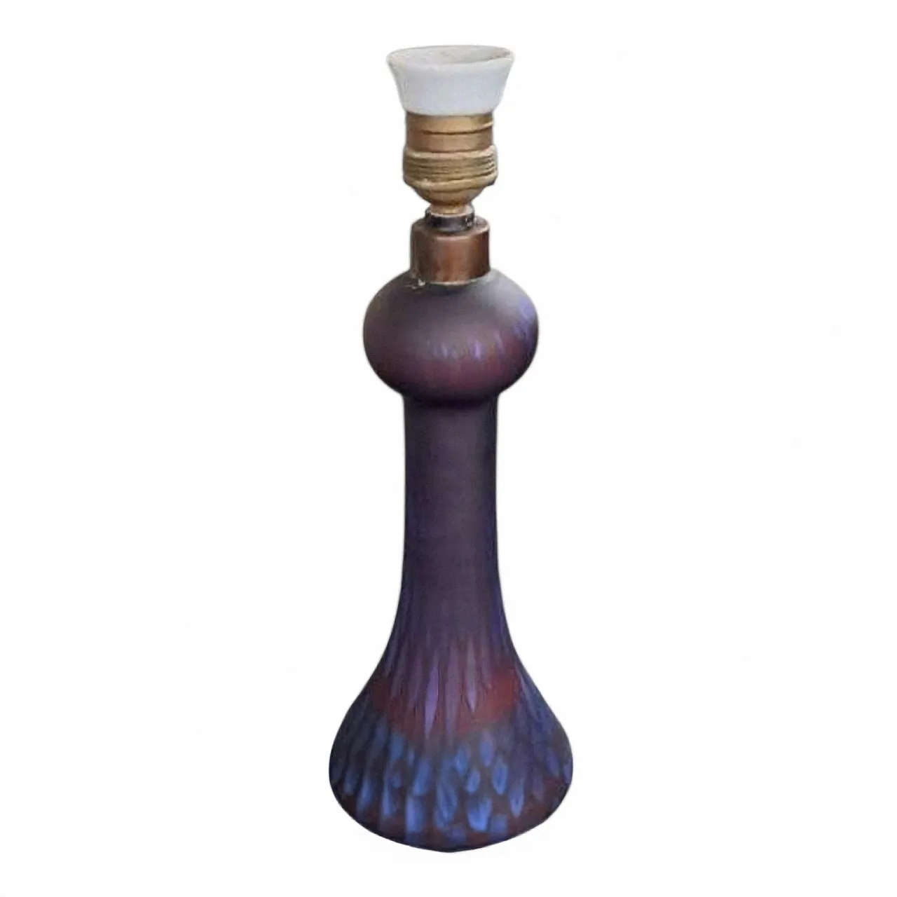 Lampada iridescente con pavone in stile Art Nouveau - Loetz Witwe, inizio XX secolo 1