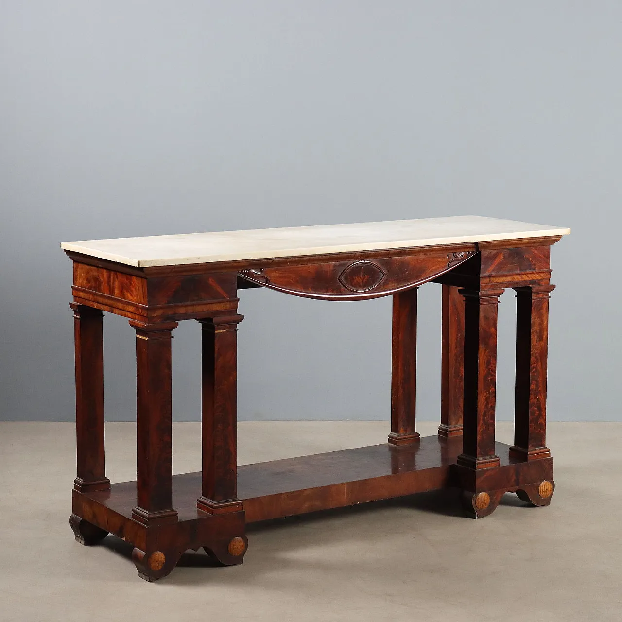 Empire console in mahogany and mahogany feather, 19th century 1