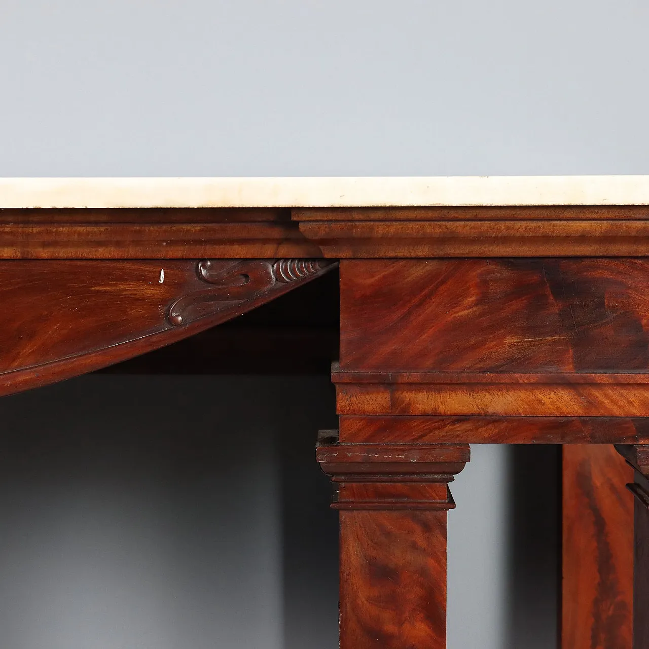 Empire console in mahogany and mahogany feather, 19th century 4