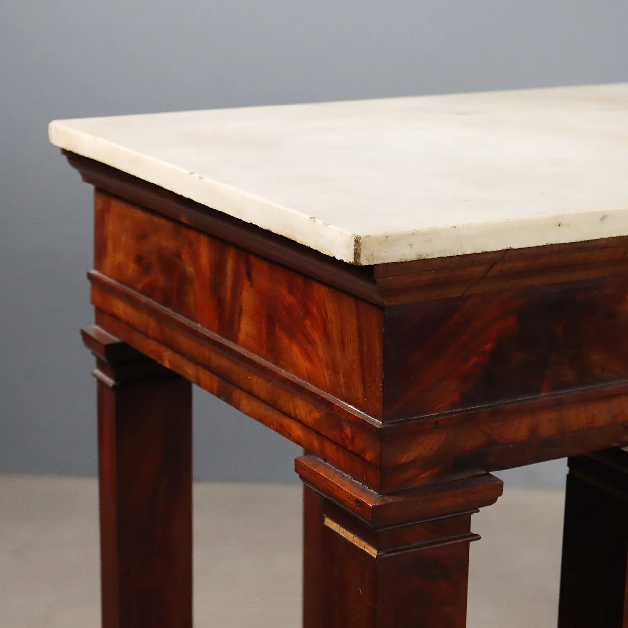 Empire console in mahogany and mahogany feather, 19th century 5