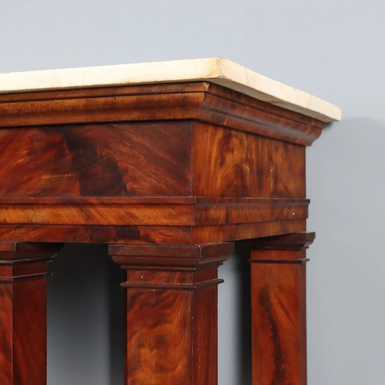 Empire console in mahogany and mahogany feather, 19th century 7