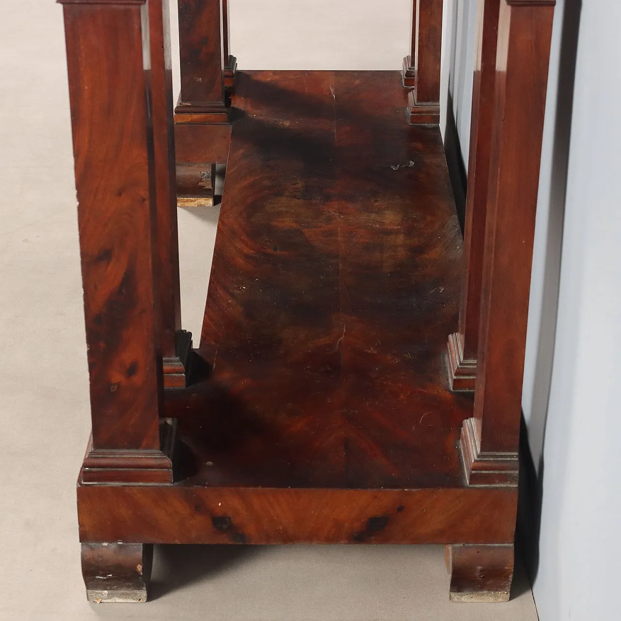 Empire console in mahogany and mahogany feather, 19th century 9