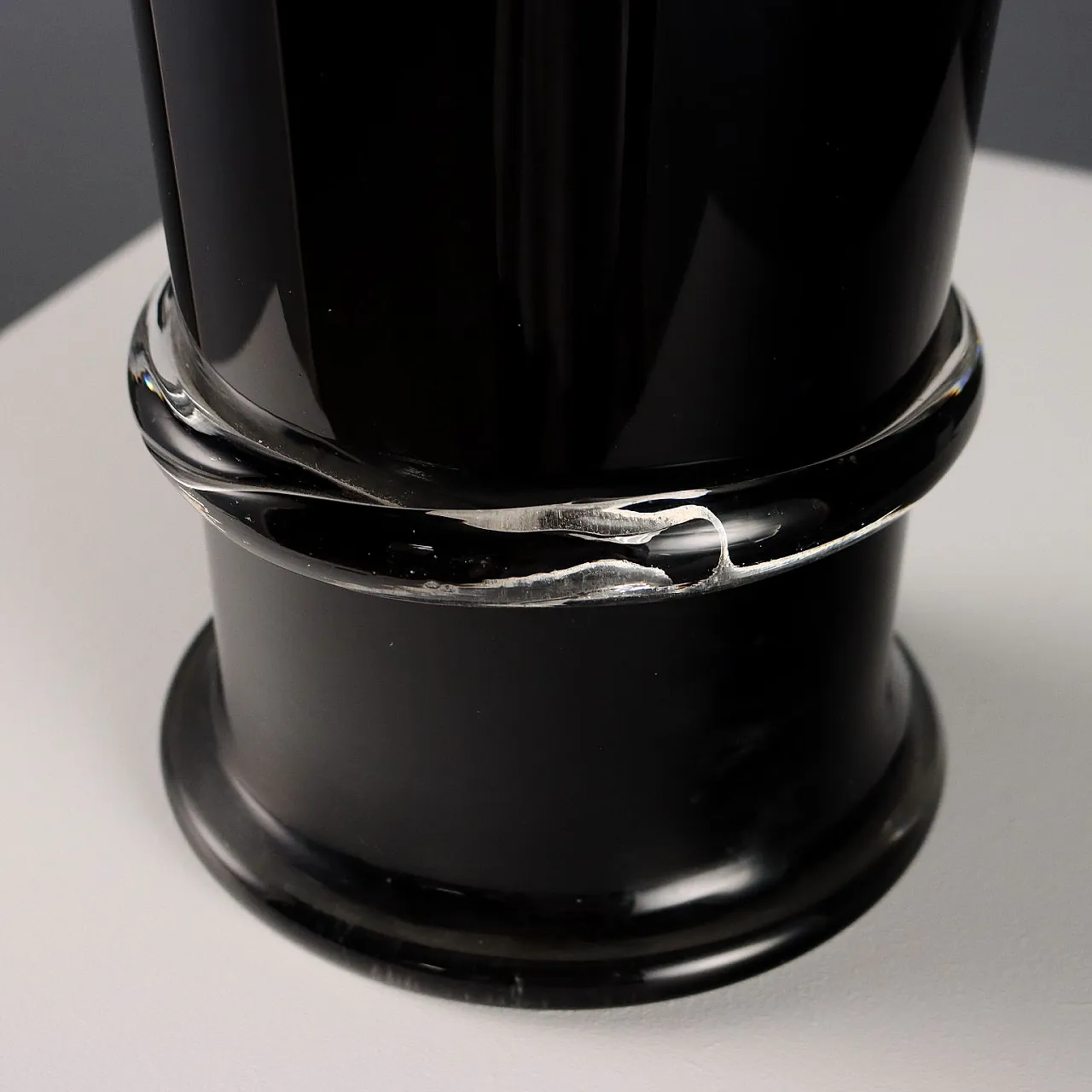 Black glass vase by Seguso Vetri d'Arte, 1980s 5
