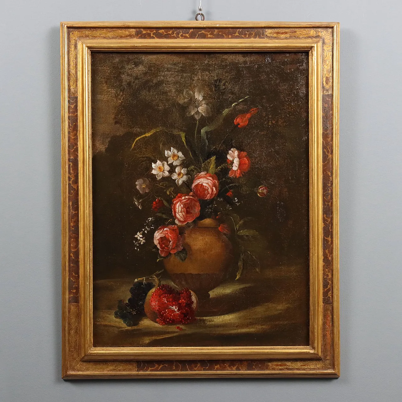 Still Life with Flowers and Fruit, oil on canvas, 20th century 1