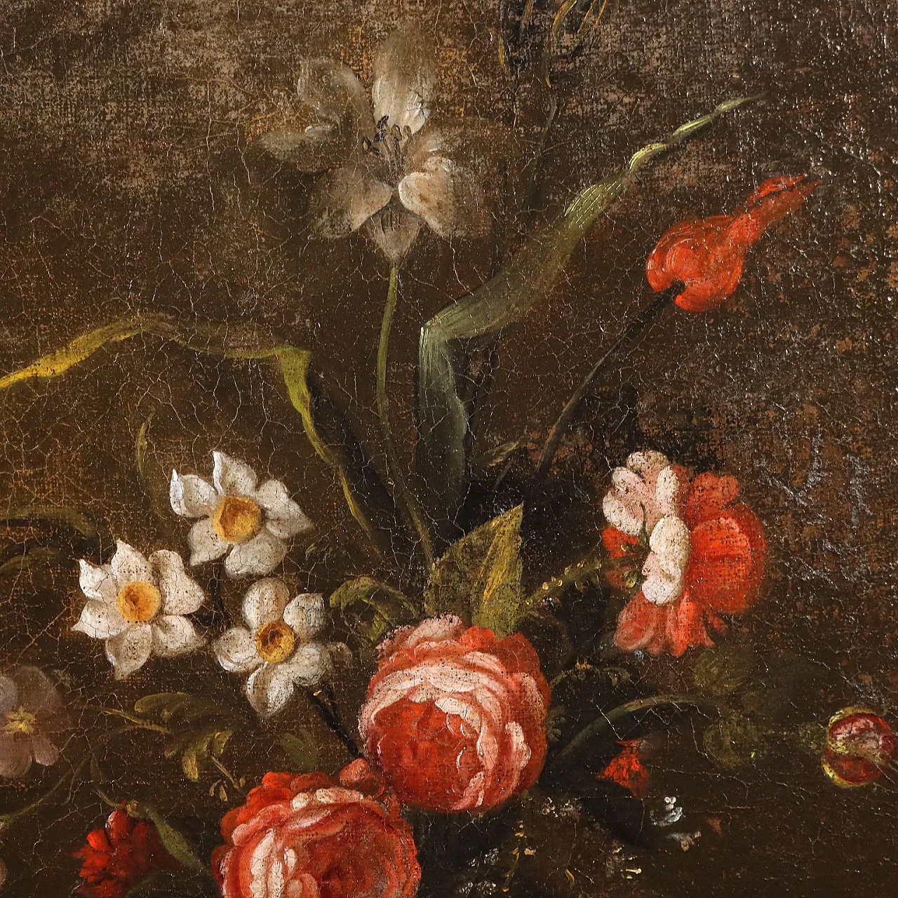 Still Life with Flowers and Fruit, oil on canvas, 20th century 4
