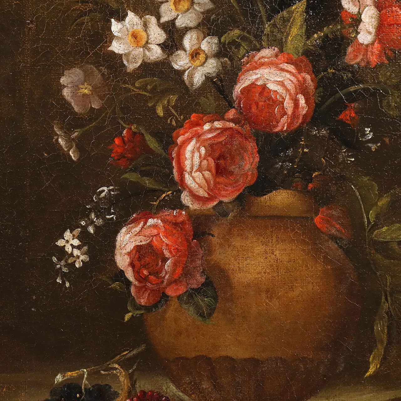 Still Life with Flowers and Fruit, oil on canvas, 20th century 5