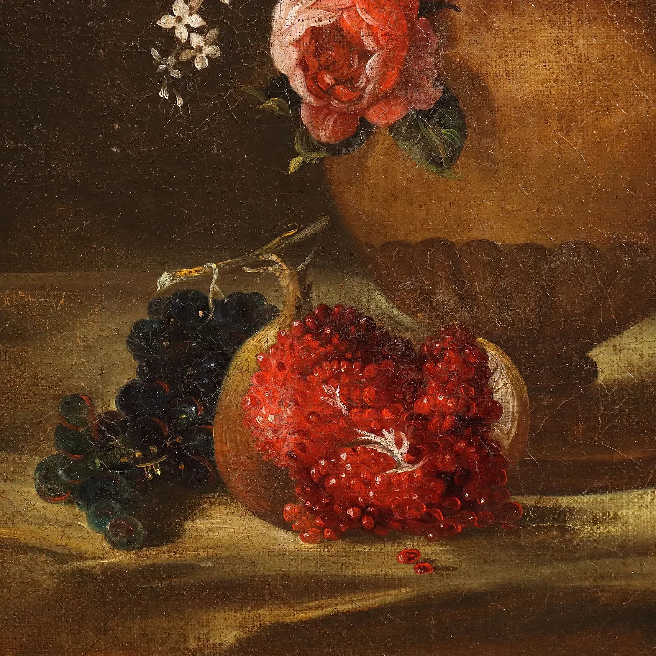 Still Life with Flowers and Fruit, oil on canvas, 20th century 6