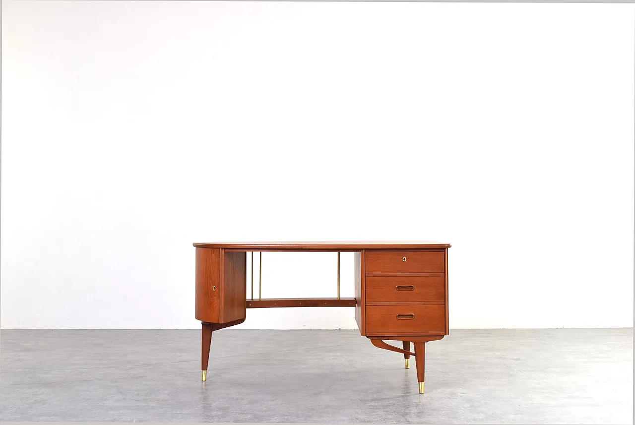 Scrivania Mid-Century in teak organico di Sola Møbler, anni '60. 3