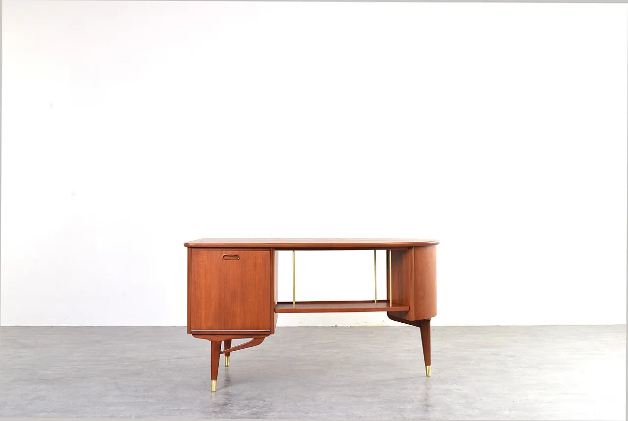 Scrivania Mid-Century in teak organico di Sola Møbler, anni '60. 7