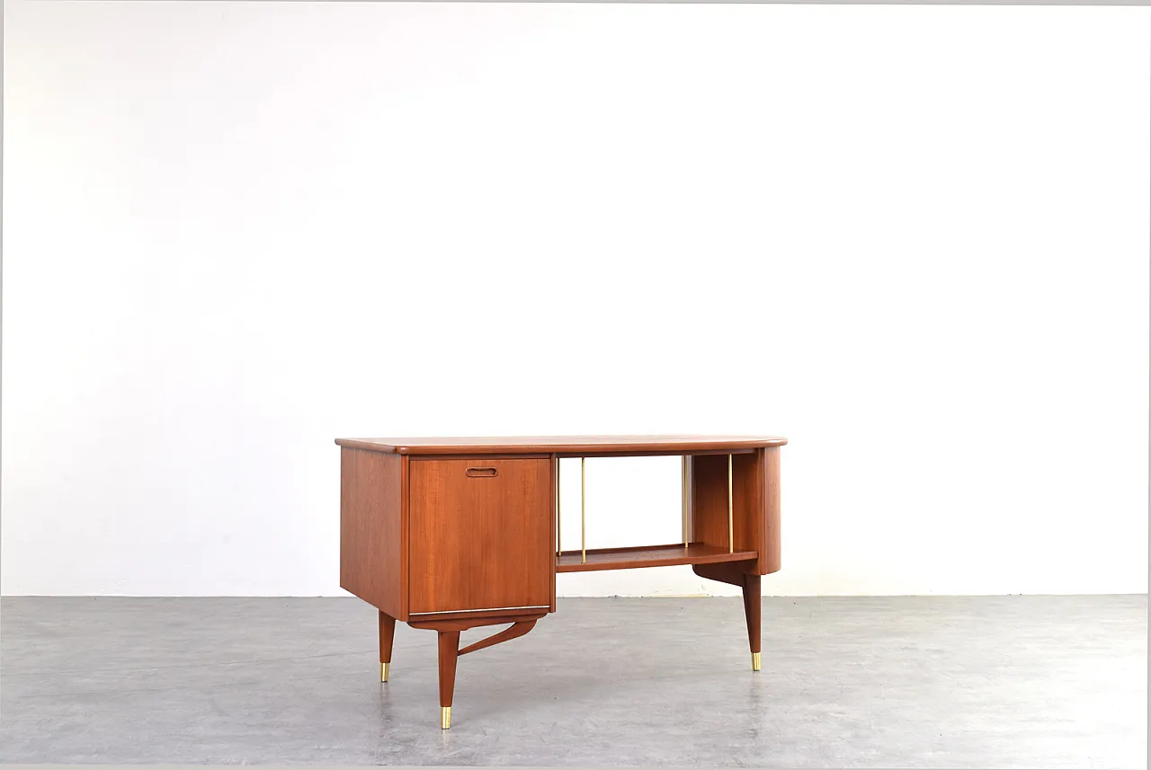 Scrivania Mid-Century in teak organico di Sola Møbler, anni '60. 8