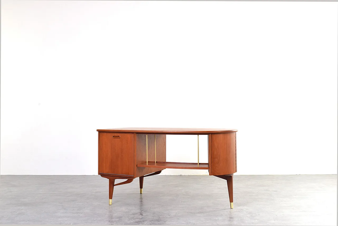 Scrivania Mid-Century in teak organico di Sola Møbler, anni '60. 9