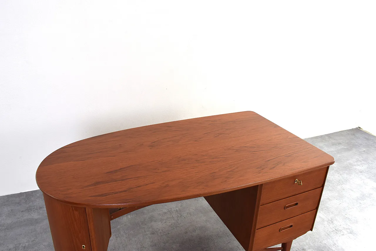 Scrivania Mid-Century in teak organico di Sola Møbler, anni '60. 14