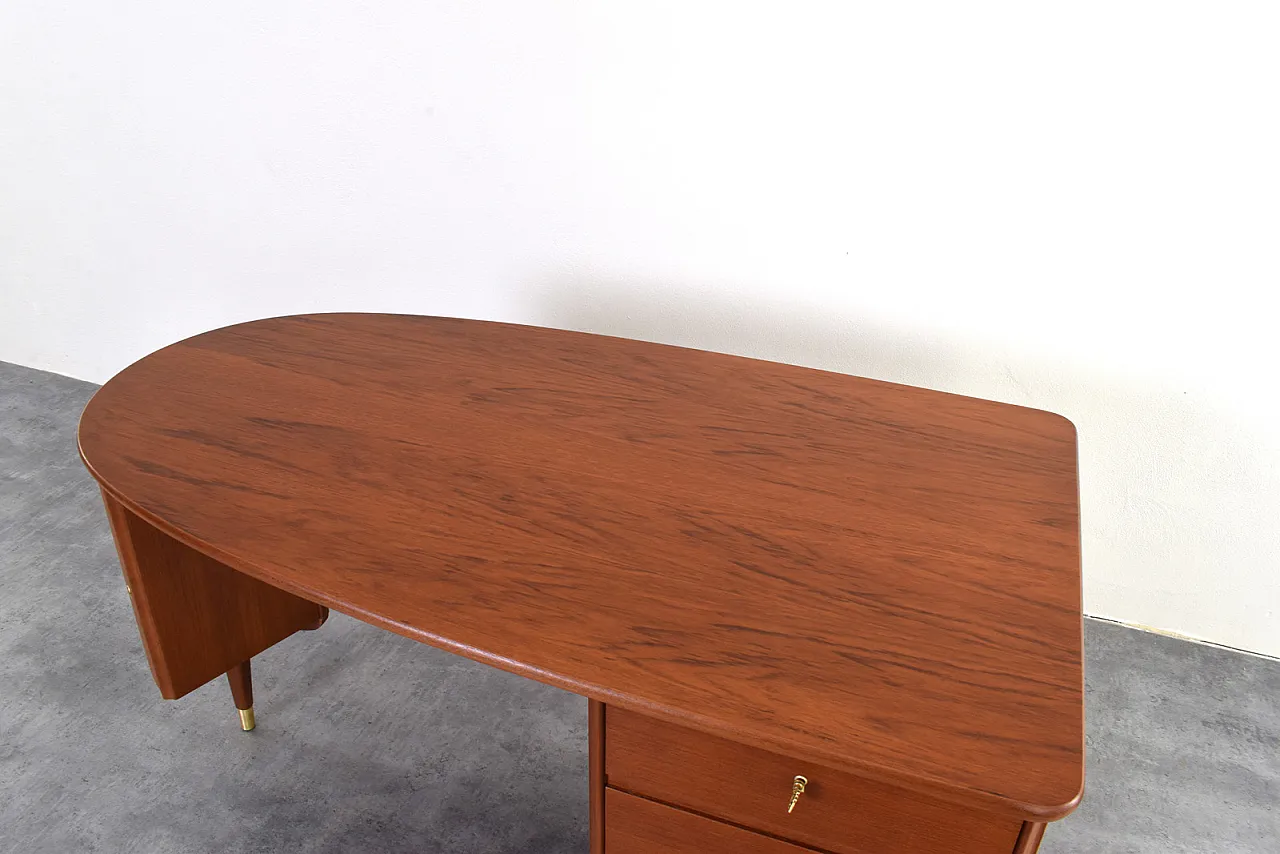 Scrivania Mid-Century in teak organico di Sola Møbler, anni '60. 15