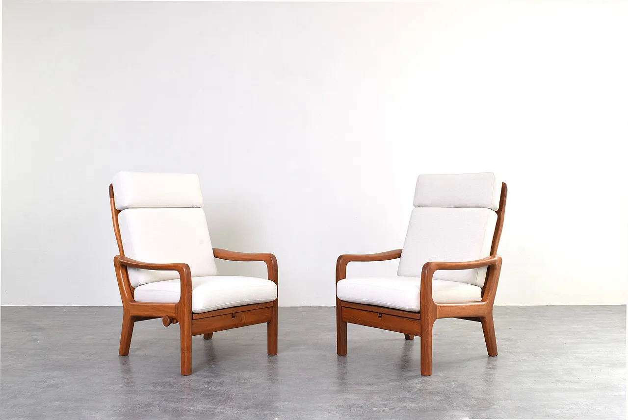 Coppia poltrone Mid-Century in teak di Juul Kristensen, anni '60 1