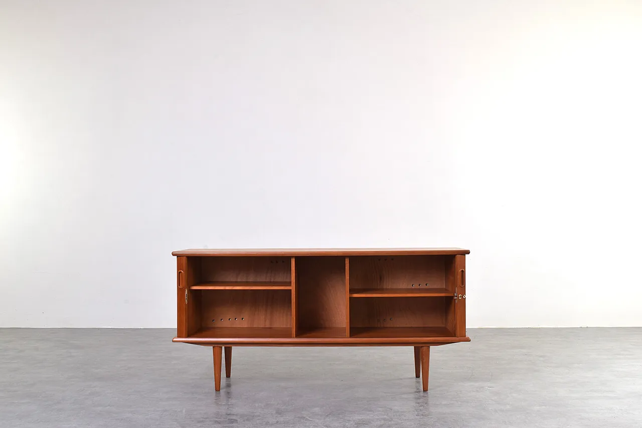 Credenza Tambour Mid-Century in teak, Danimarca, anni '60 2