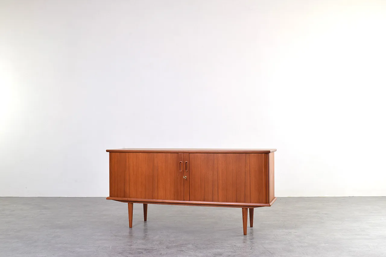 Credenza Tambour Mid-Century in teak, Danimarca, anni '60 4