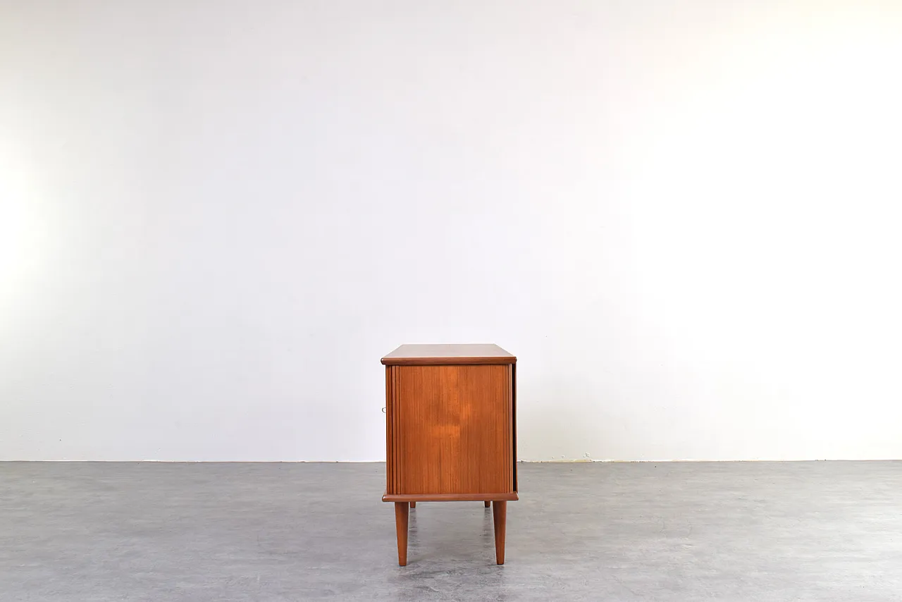 Credenza Tambour Mid-Century in teak, Danimarca, anni '60 6