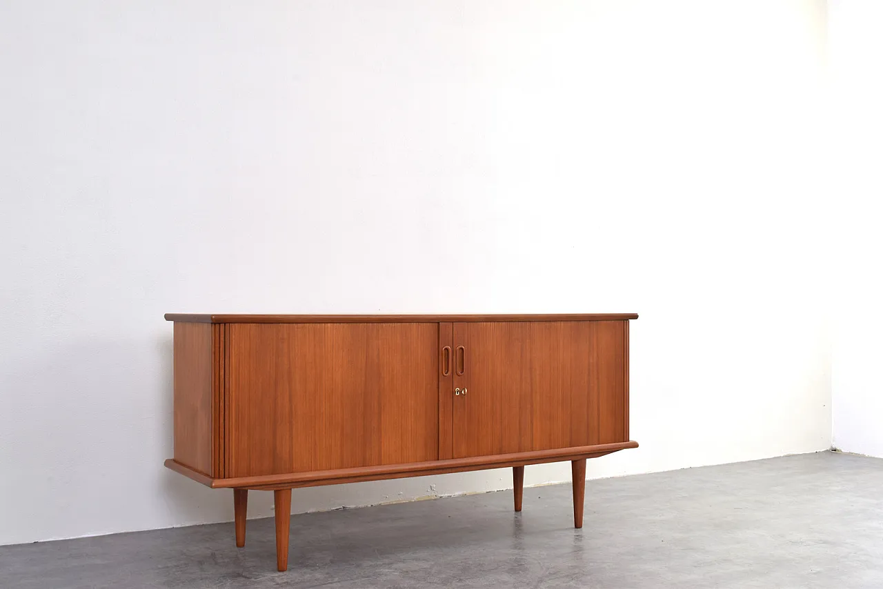 Credenza Tambour Mid-Century in teak, Danimarca, anni '60 7