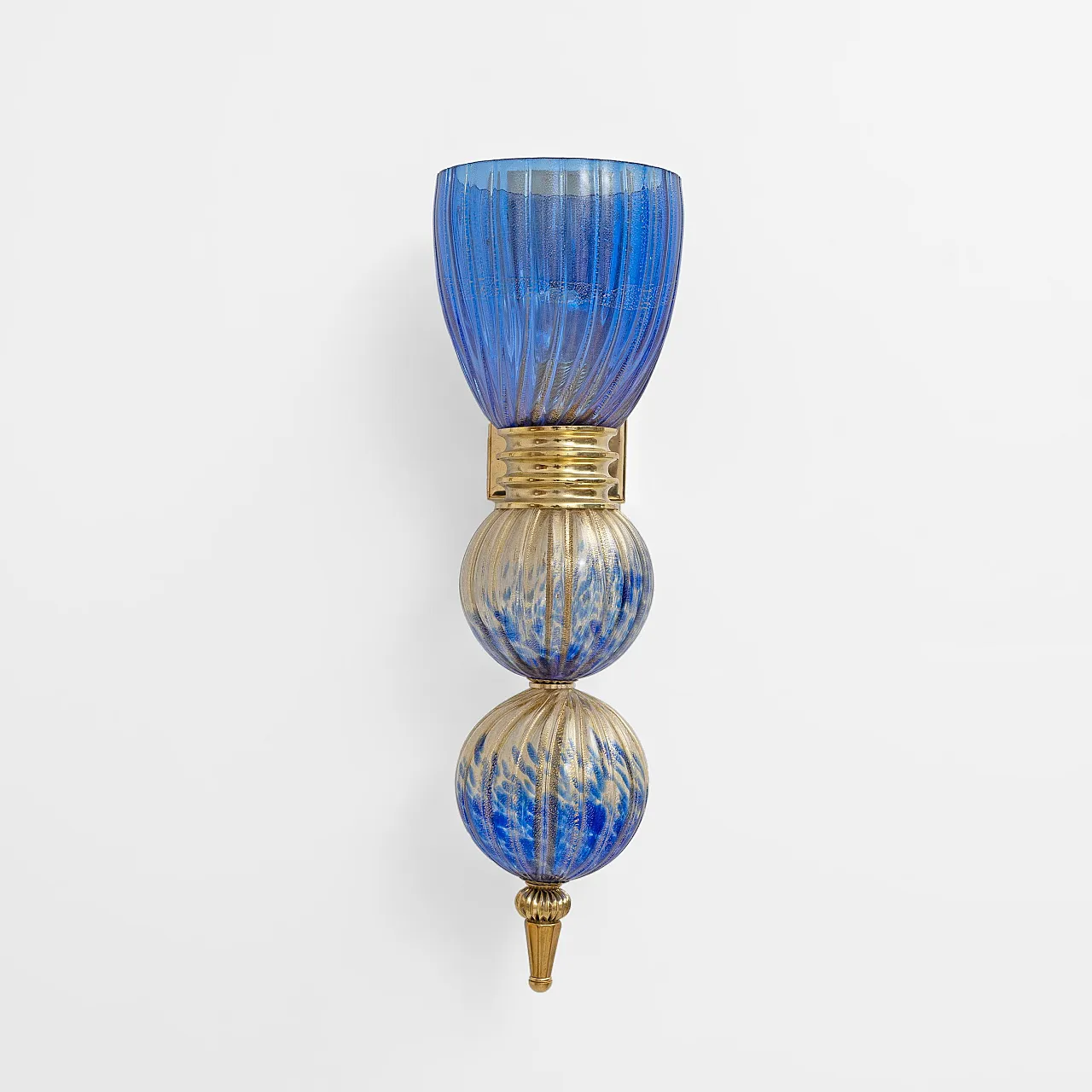 Pair of appliques in Murano glass with dust inclusions, 20th century 3