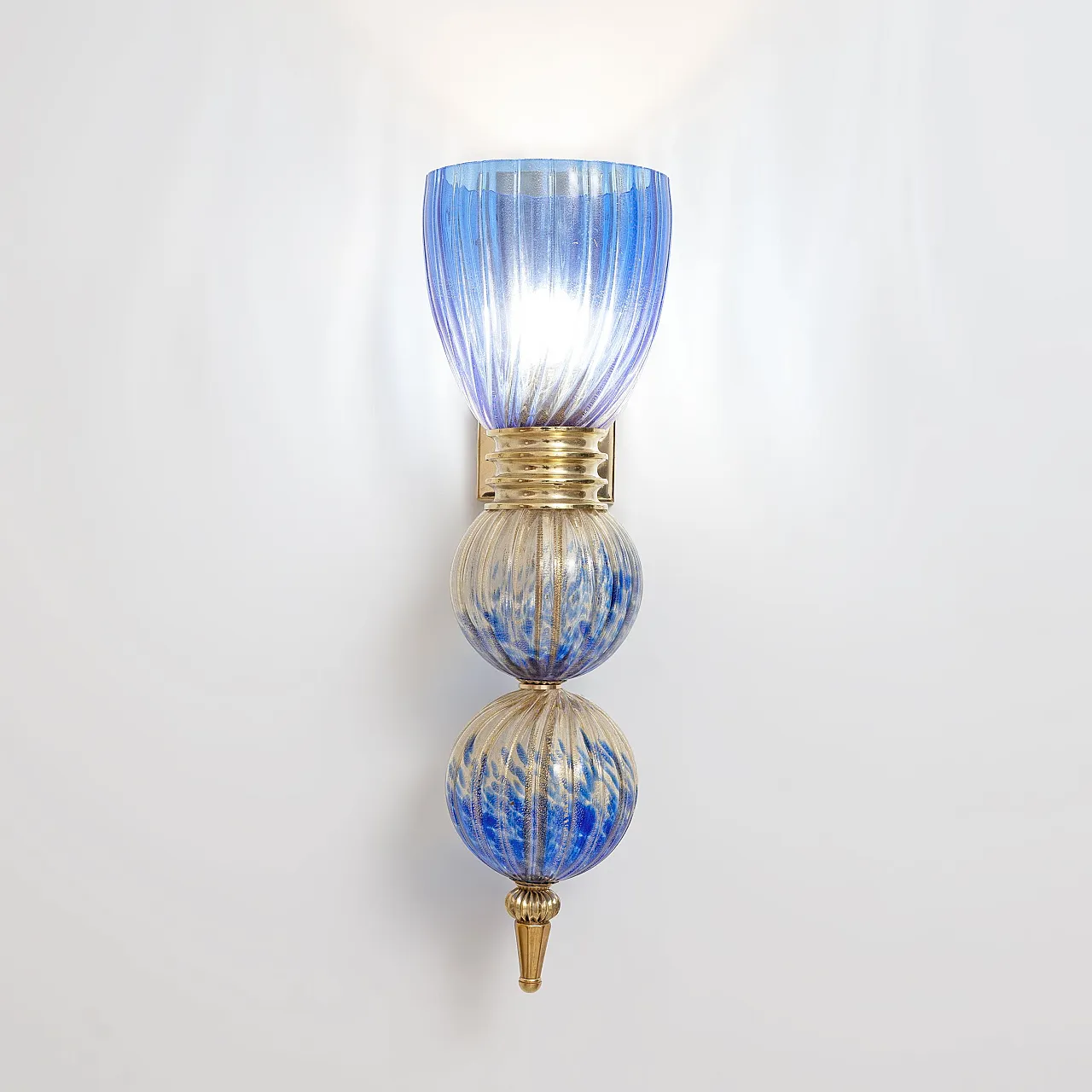 Pair of appliques in Murano glass with dust inclusions, 20th century 5