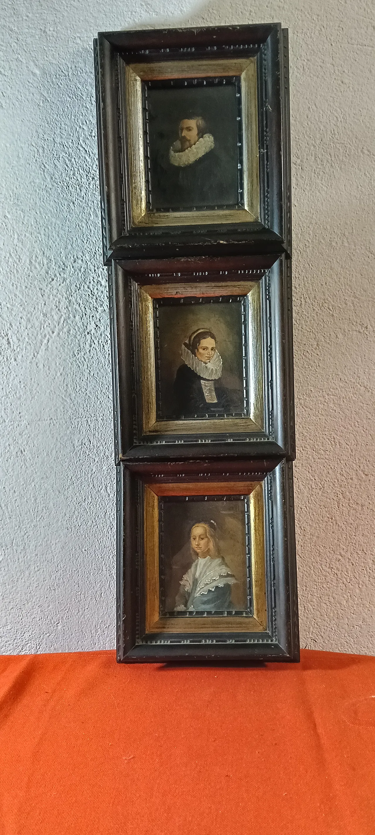 3 Dipinti olio su tela con ritratti antichi, primo '900 11