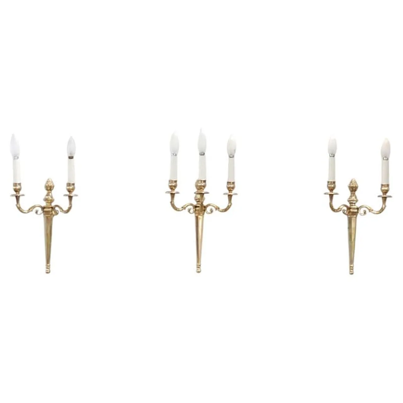 3 gilded brass appliques, 19th century 1