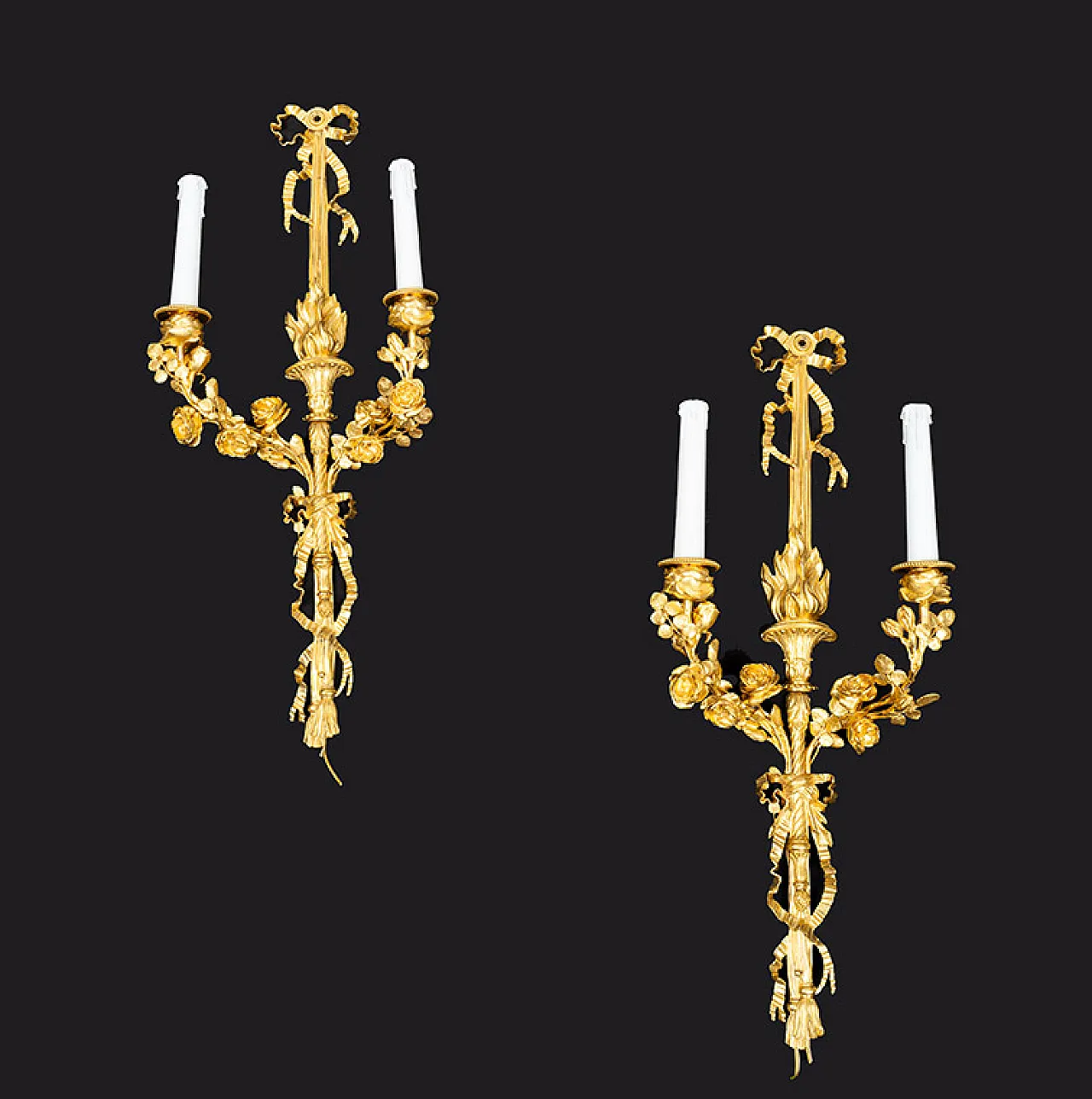 Coppia di Appliques Napoleone III in bronzo dorato, '800 1