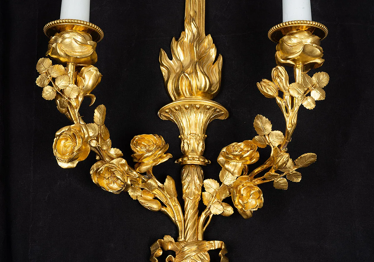 Coppia di Appliques Napoleone III in bronzo dorato, '800 2