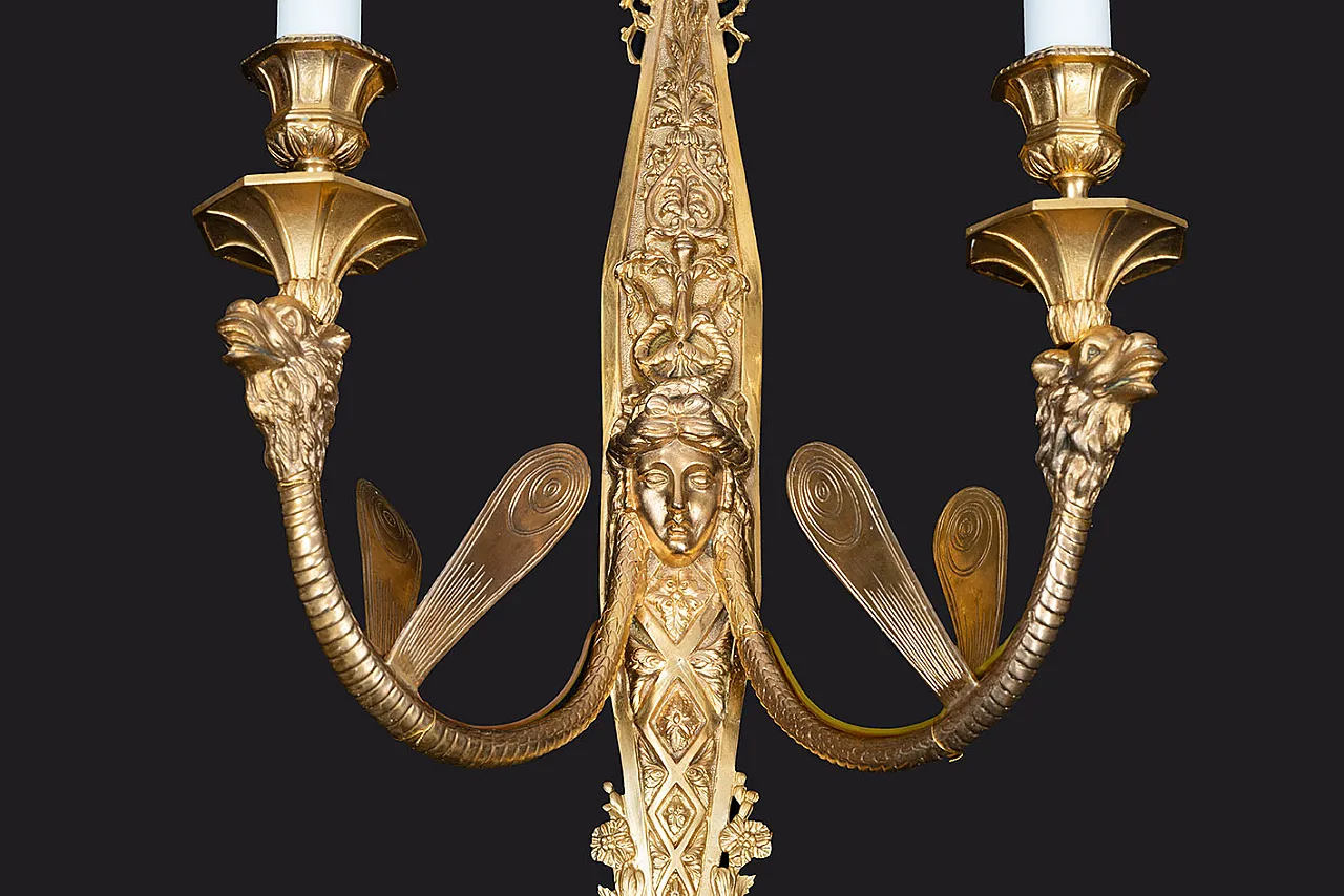 4 Appliques Napoleone III in bronzo dorato, Francia, '800 2