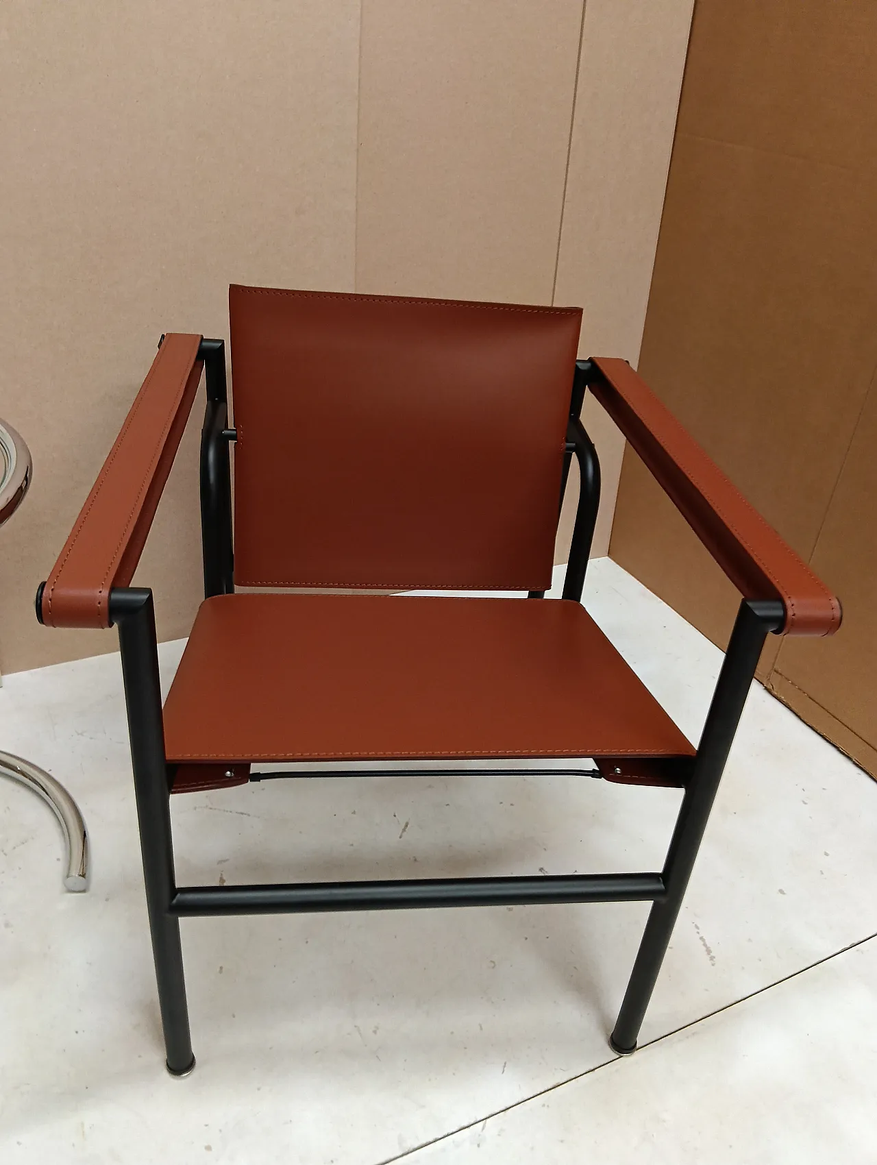 Pair of LC1 armchairs by Alivar in Cognac leather, 2000s 15