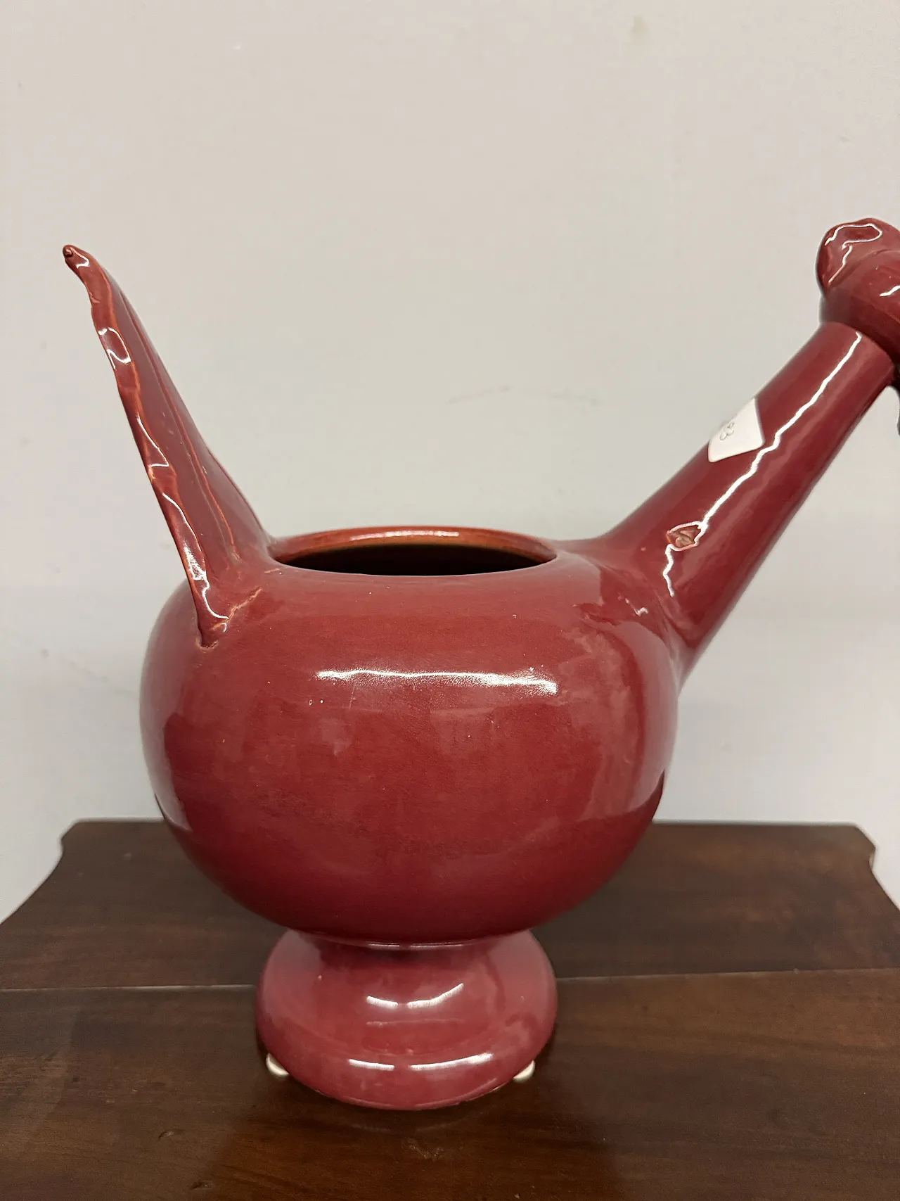 Contemporary red glazed rooster ceramic by Alessia Angelucci 2