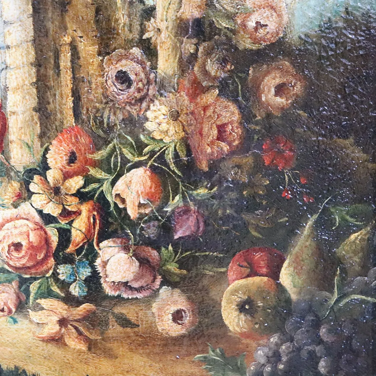 Oil painting on canvas still life with ruins, 19th century 6