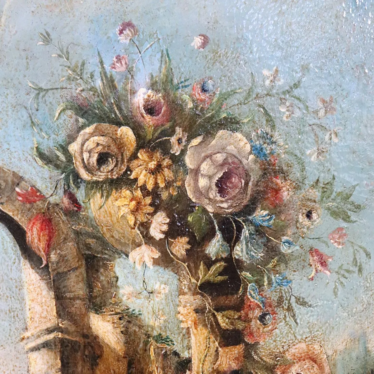Oil painting on canvas still life with ruins, 19th century 8