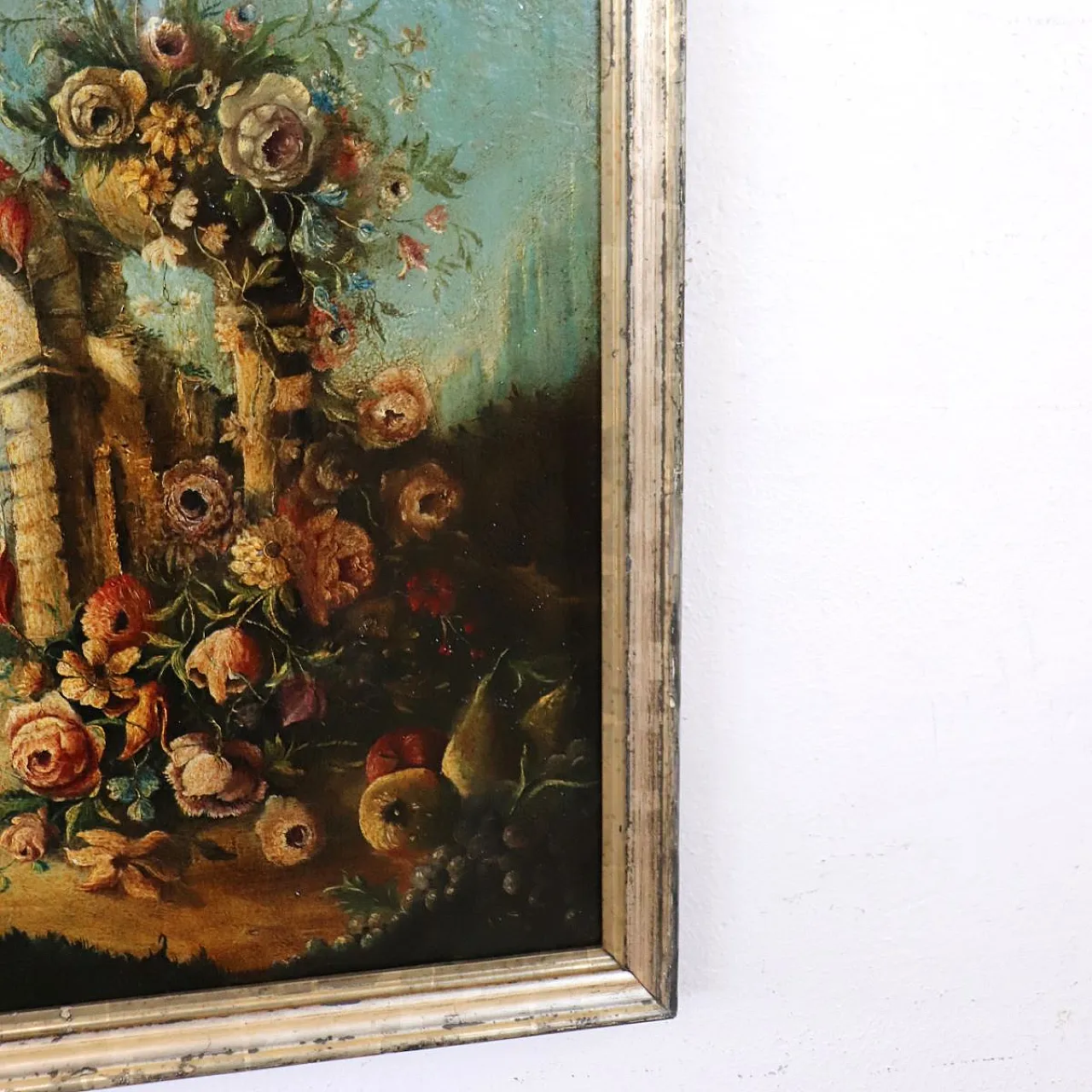 Oil painting on canvas still life with ruins, 19th century 10