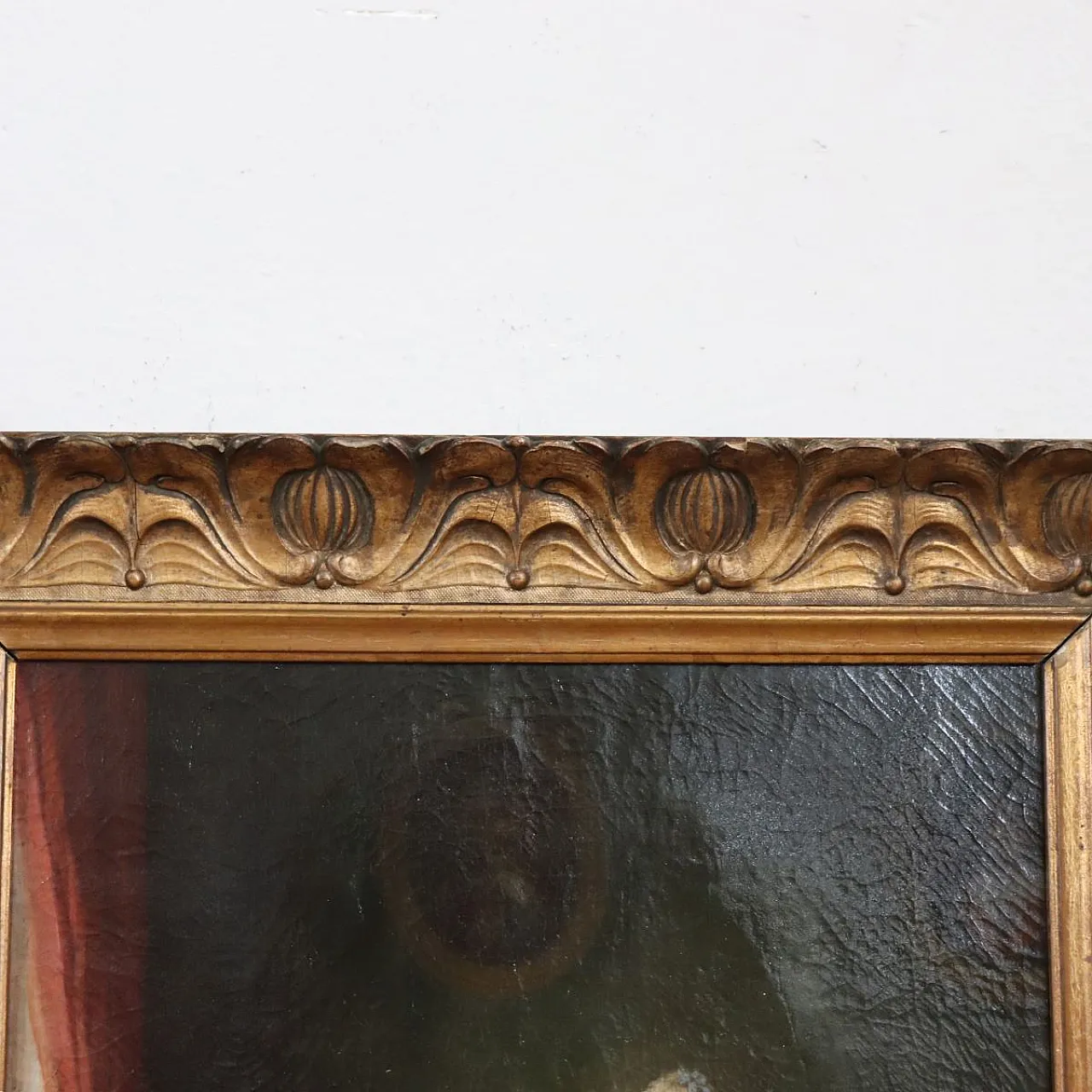 Oil painting on canvas scene between young people indoors, 19th century 16