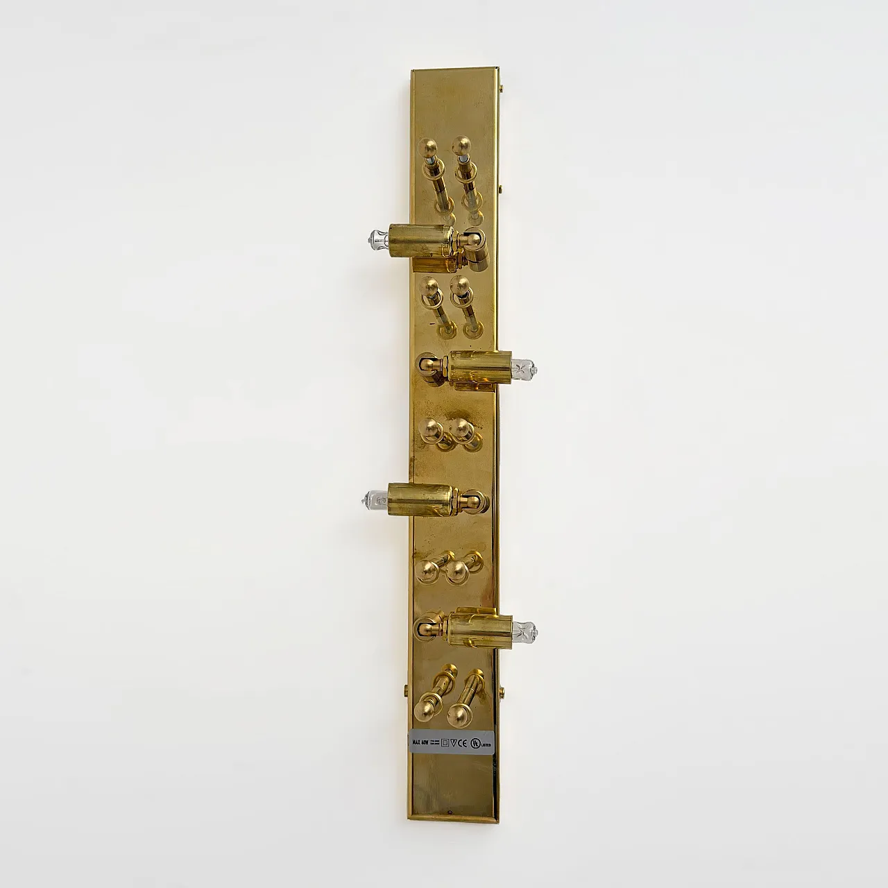 Pair of Murano glass and brass wall sconces, 20th century 9