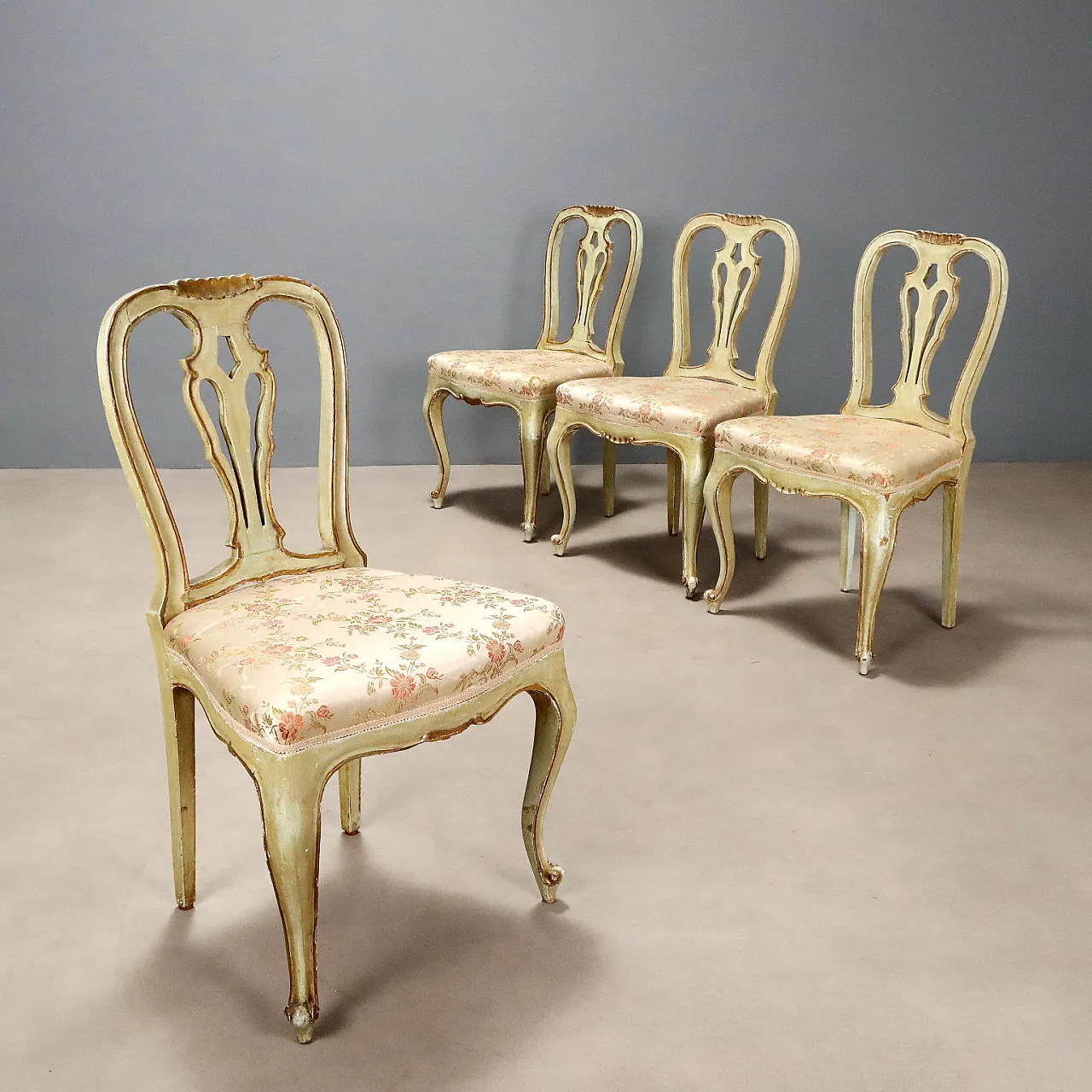 4 chairs in Baroque style, 19th century 1