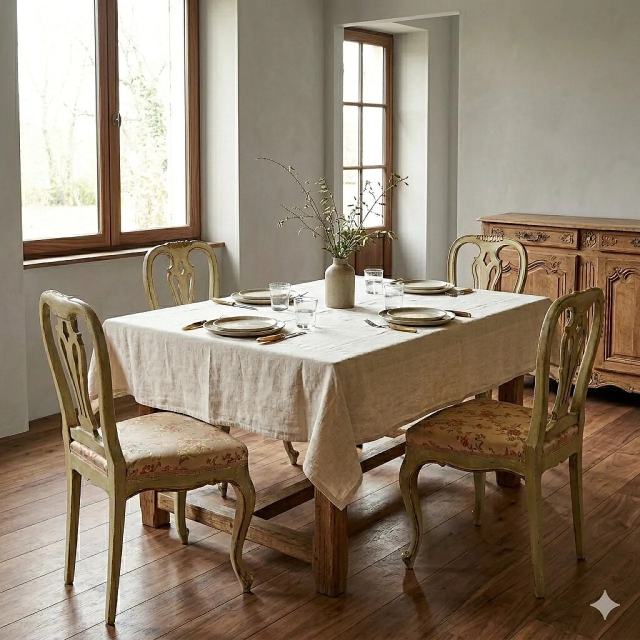 4 chairs in Baroque style, 19th century 2