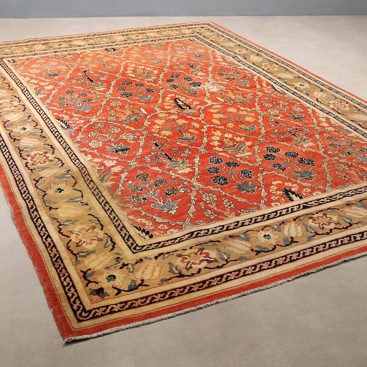 Herat wool rug, fine knot and handcrafted, 20th century 1