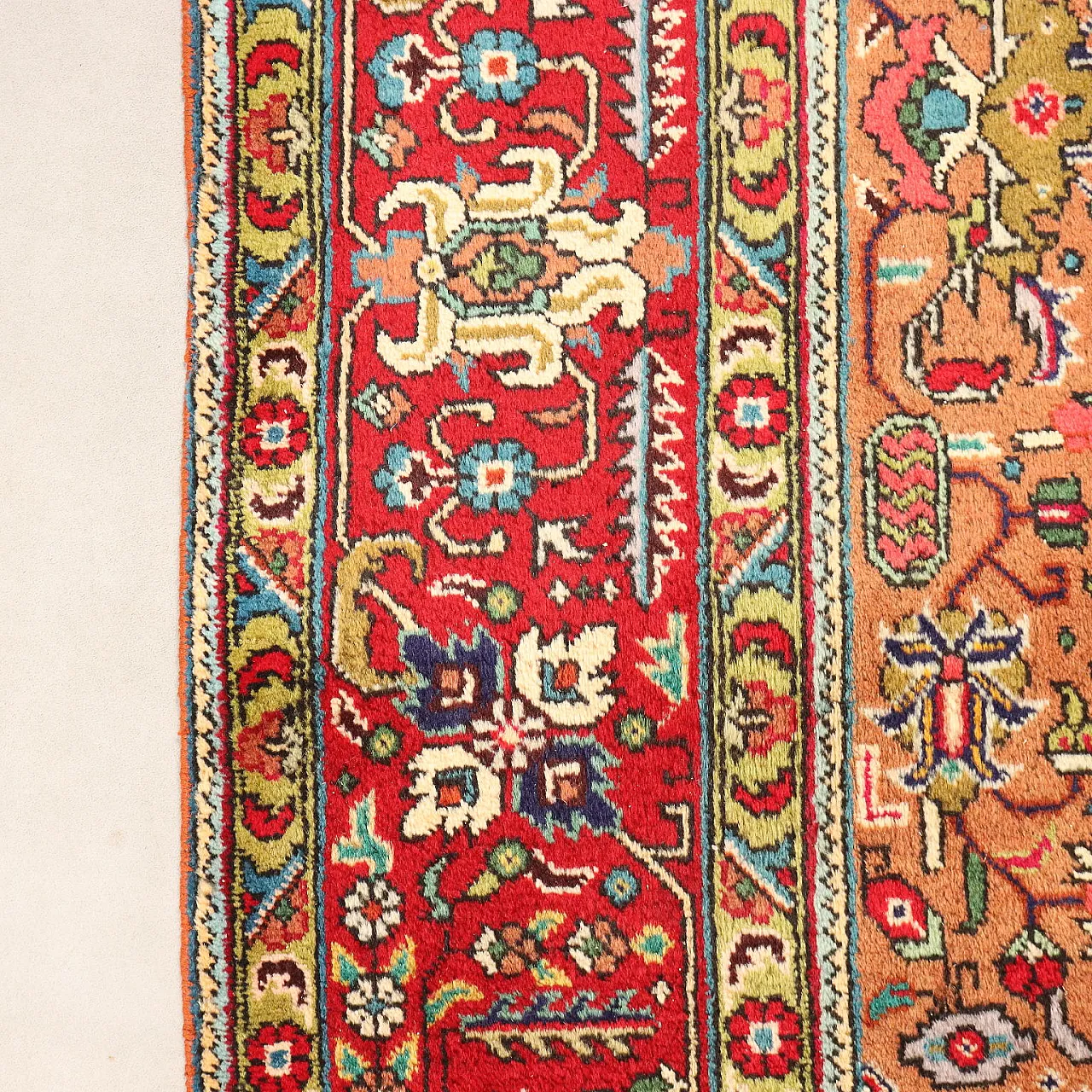 Tabriz cotton and wool rug, handcrafted, big knot, 20th century 7