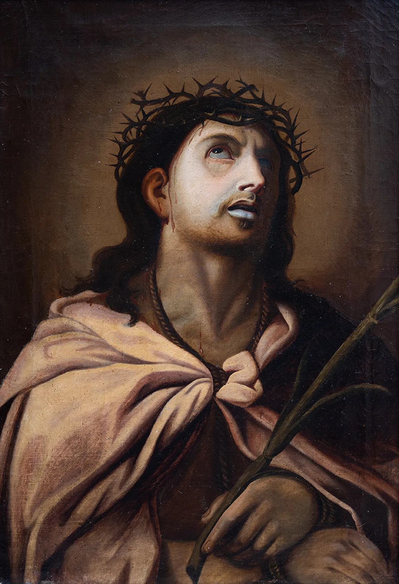 Oil painting on canvas with contemporary frame depicting Ecce Homo 2