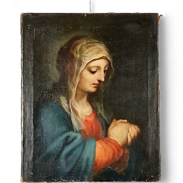 Painting Madonna Praying, oil on canvas, 18th century