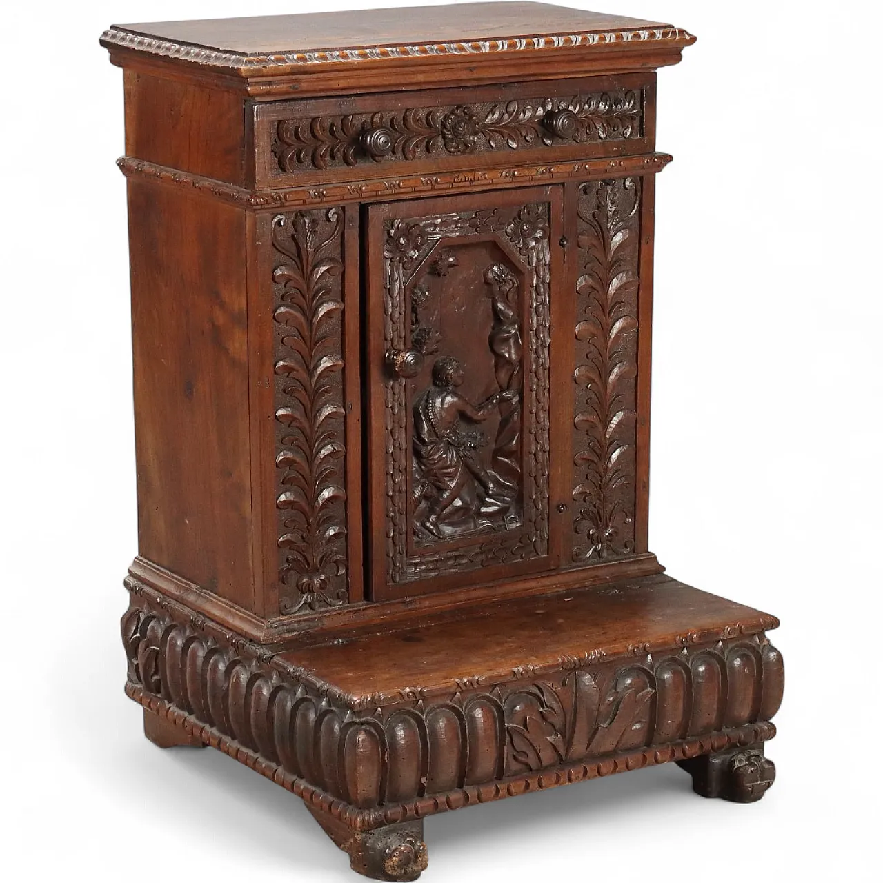 Genoese Baroque kneeler in walnut, 18th century 11