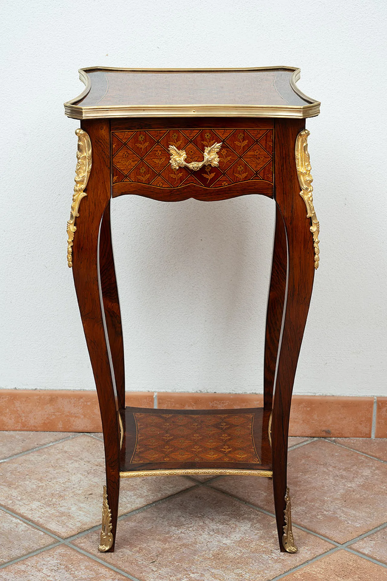 Antique Napoleon III coffee table in precious exotic woods. France 19th century 2