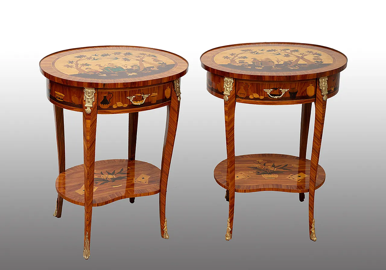 Pair of Napoleon III style chinoiserie coffee tables, France, 20th c. 1
